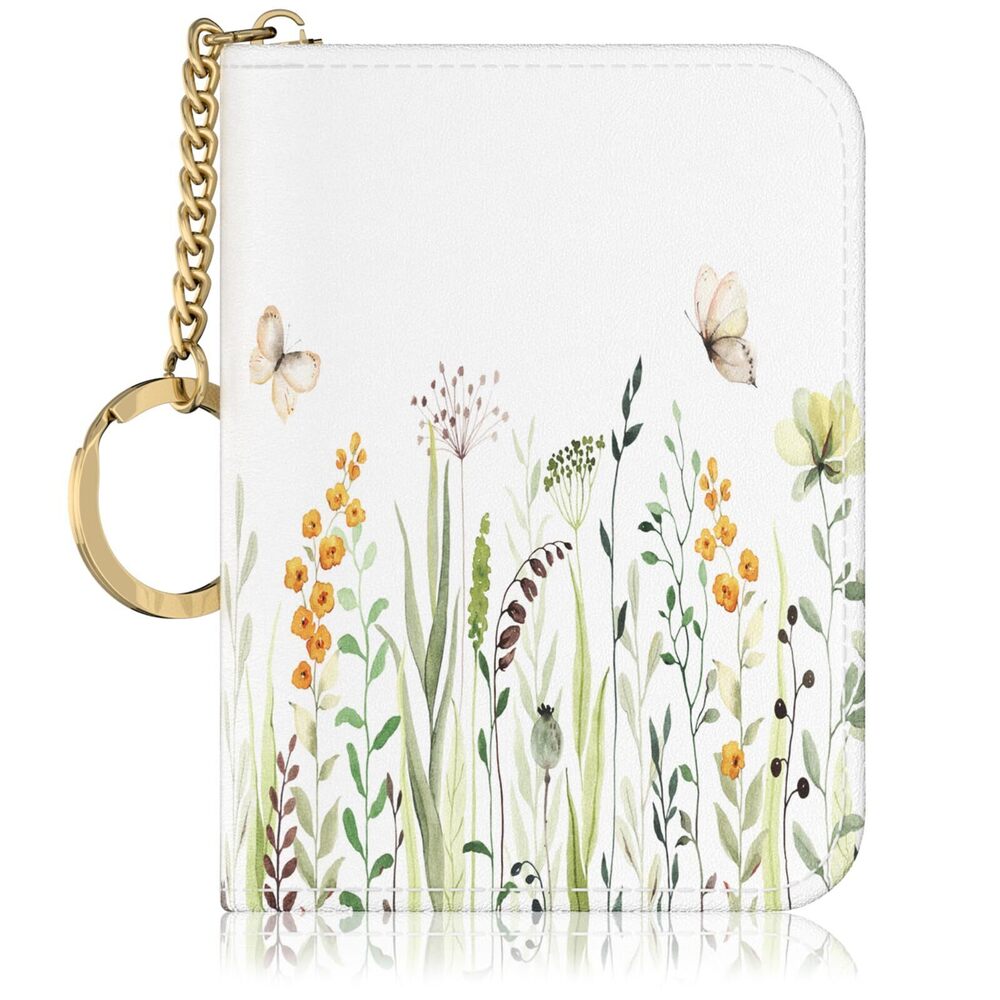 3456 RFID Credit Card Holder, Small Card Holder Wallet with Keychain